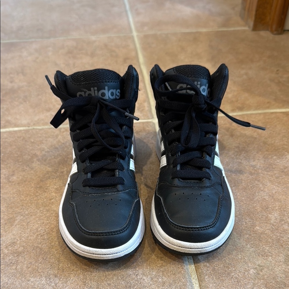 Adidas Kids Black High-Top Sneakers Size 12